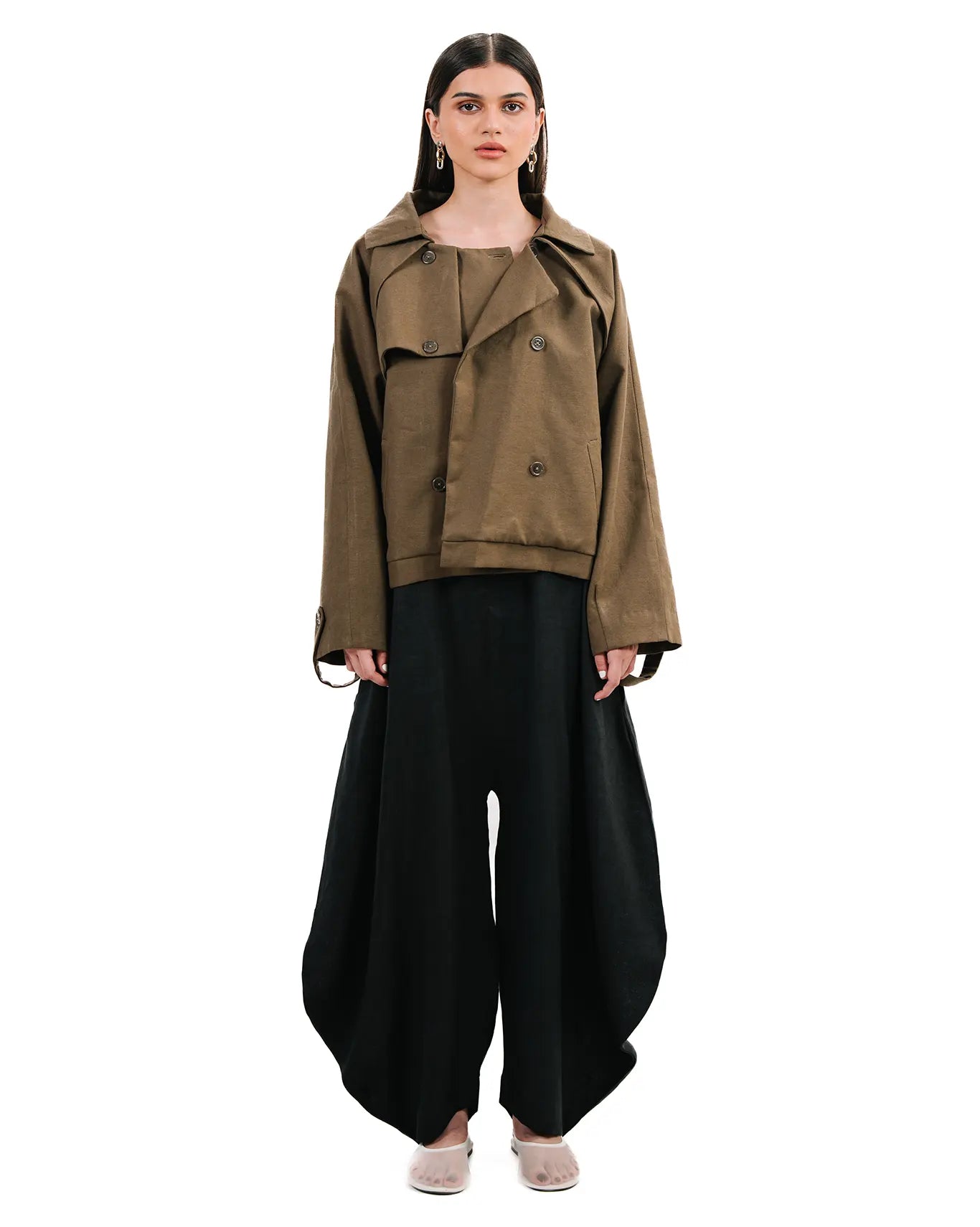 Baro Studio Brown Trench Trucker Jacket cult store