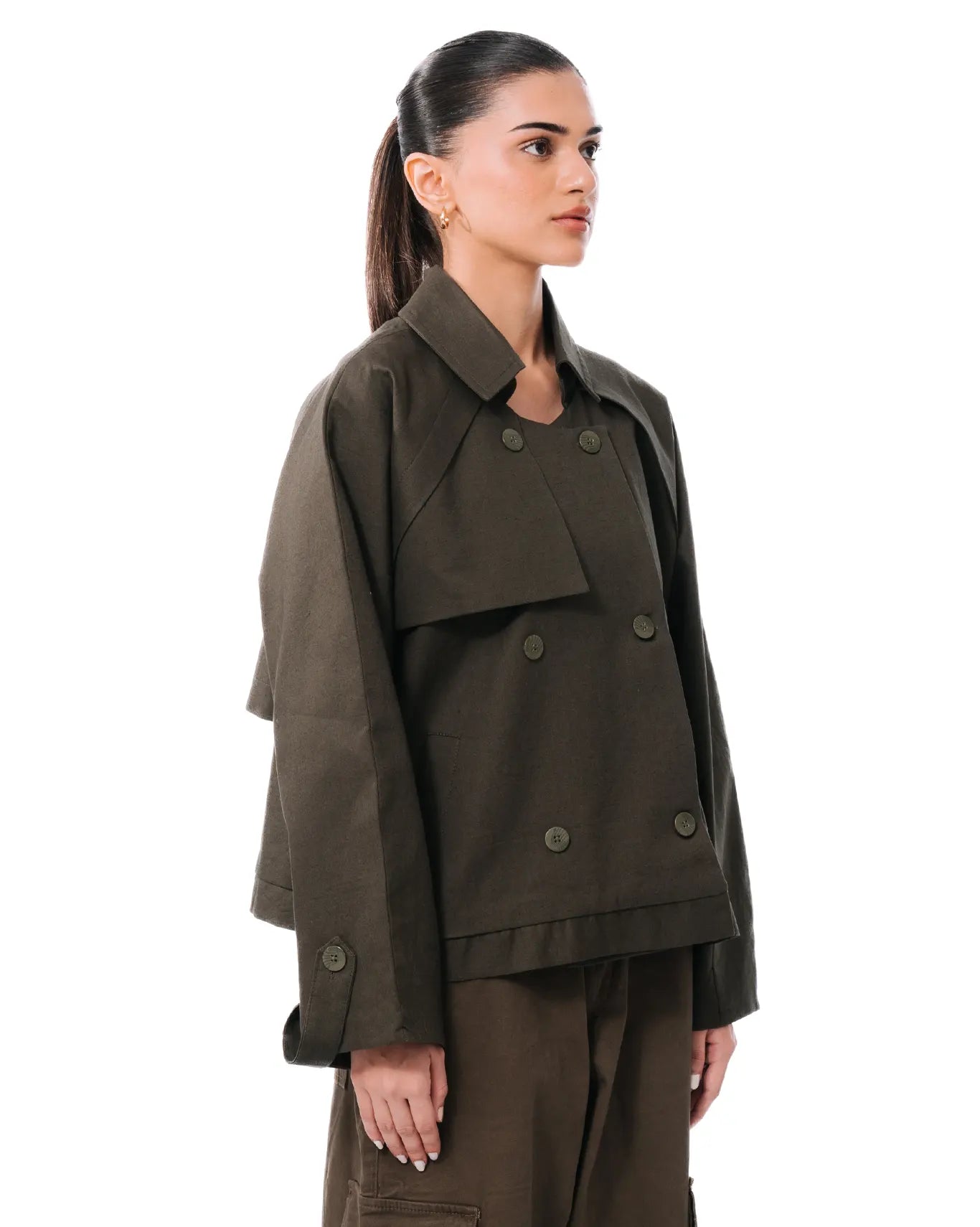 Baro Studio Military Green Trench Trucker cult store