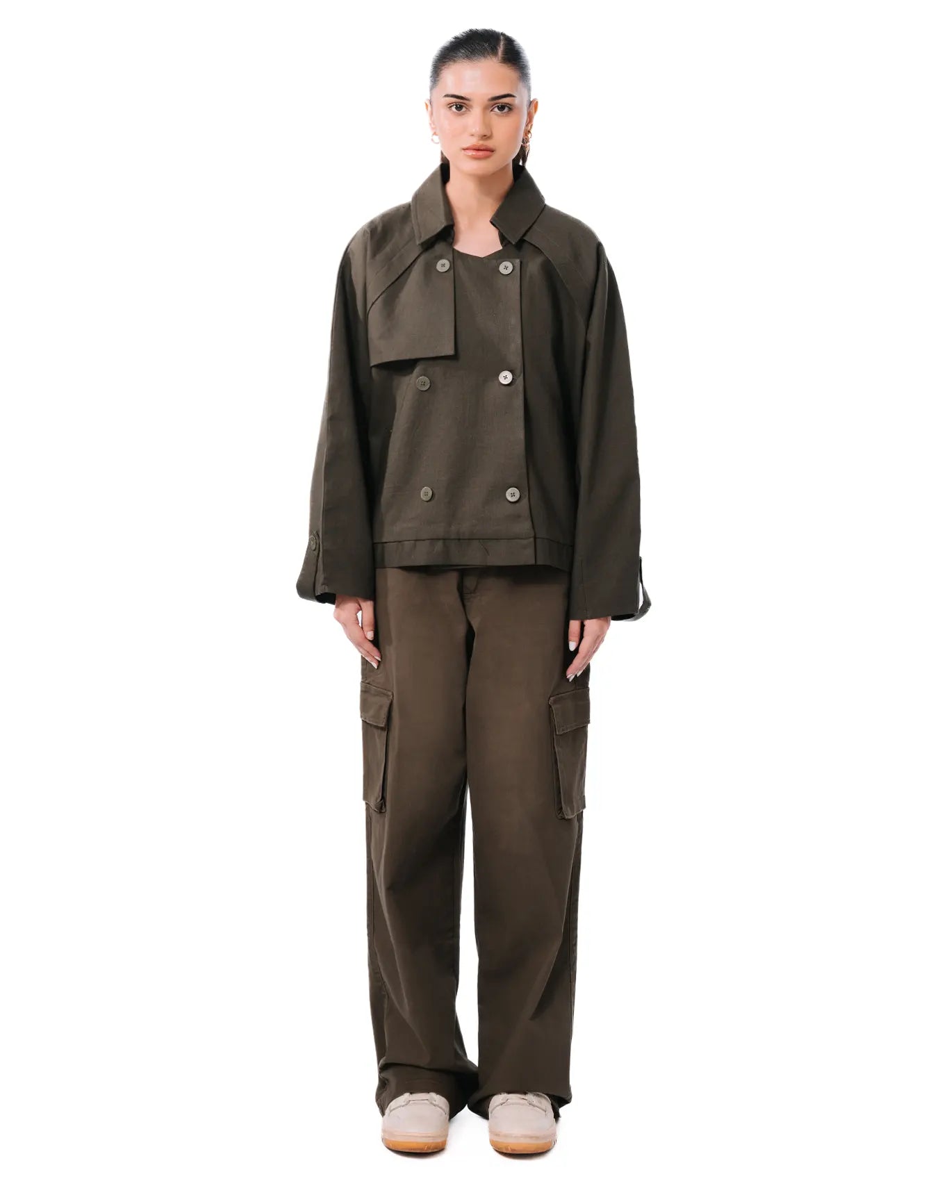 Baro Studio Military Green Trench Trucker cult store