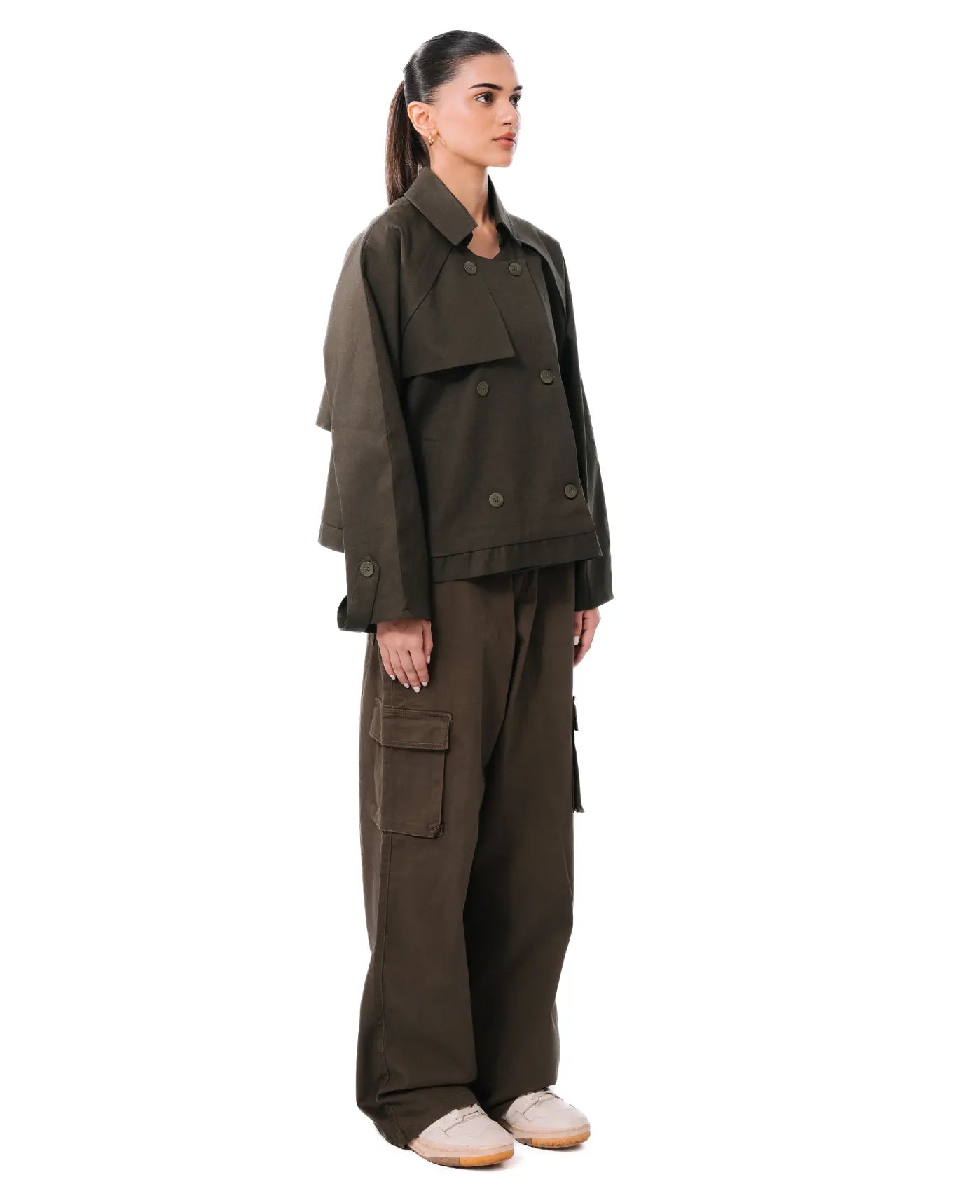Baro Studio Military Green Trench Trucker cult store