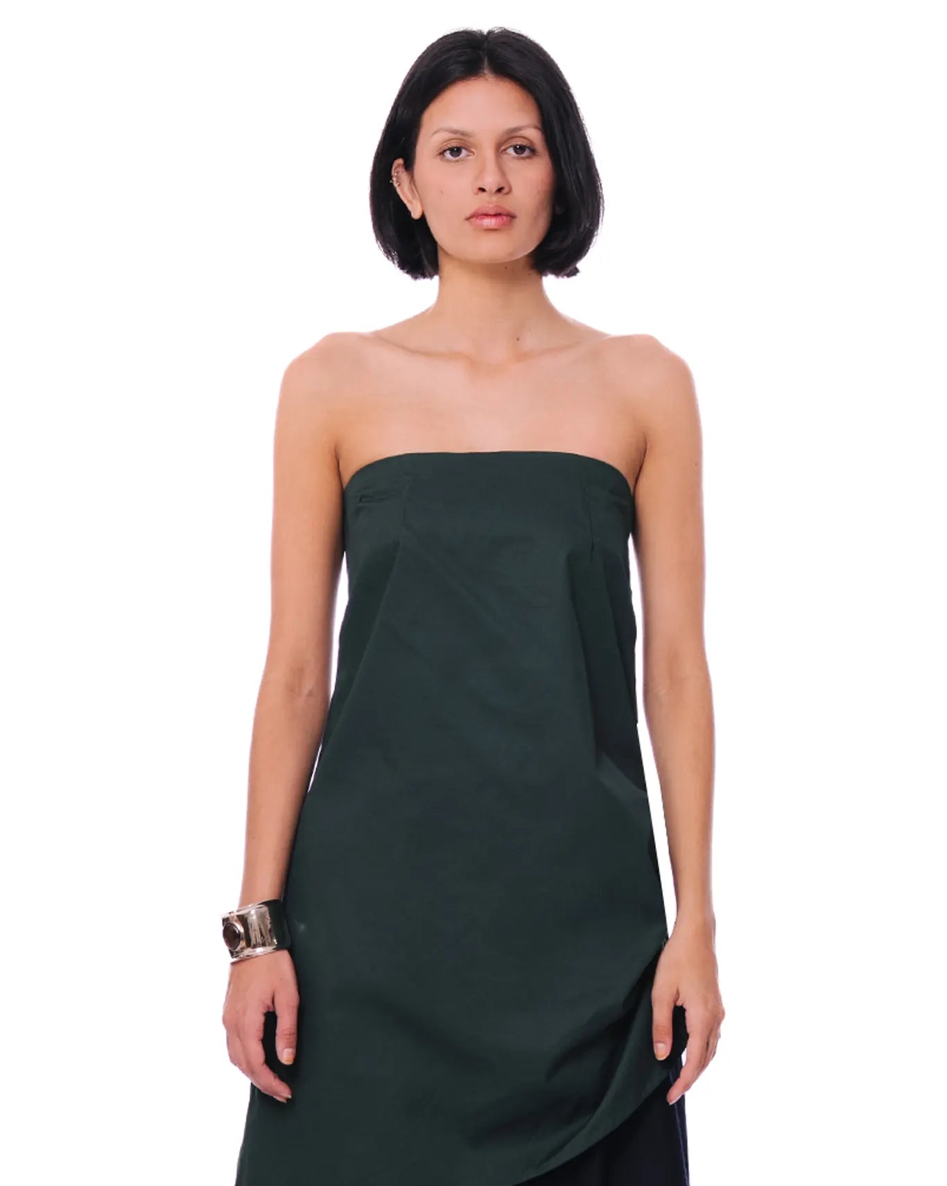 Baro Studio Sea Green Pleated Asymmetric Top dress women cult store pakistan fall winter summer sleeveless