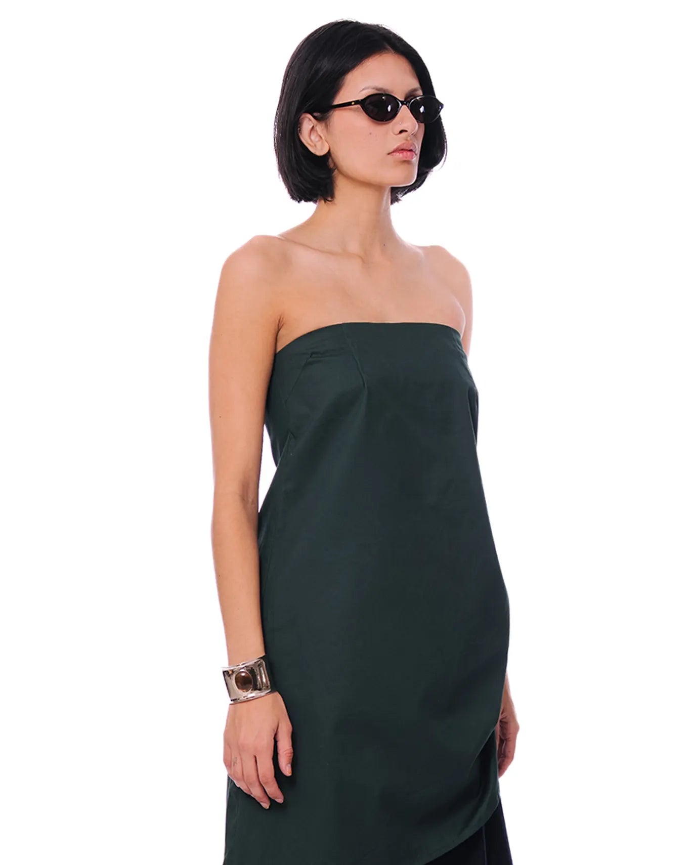 Baro Studio Sea Green Sea Green Pleated Asymmetric Top - CULT - haider