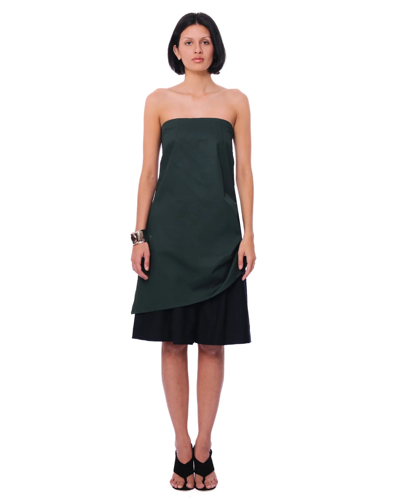 Baro Studio Sea Green Sea Green Pleated Asymmetric Top - CULT - haider