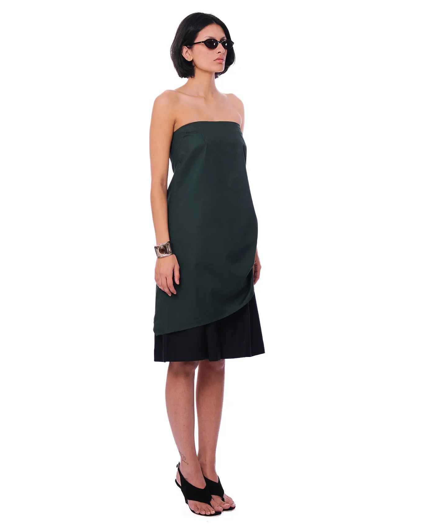 Baro Studio Sea Green Sea Green Pleated Asymmetric Top - CULT - haider