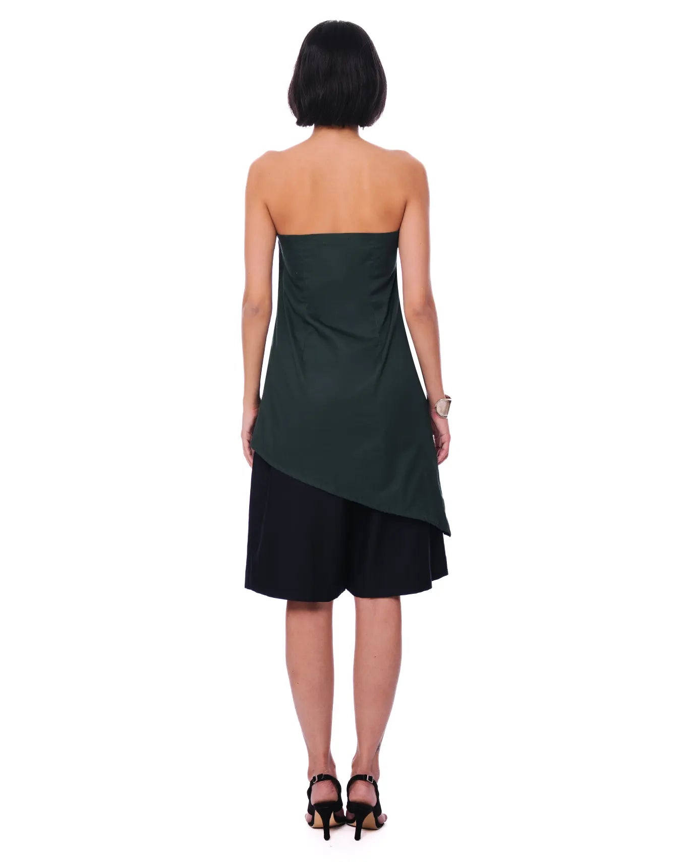 Baro Studio Sea Green Sea Green Pleated Asymmetric Top - CULT - haider