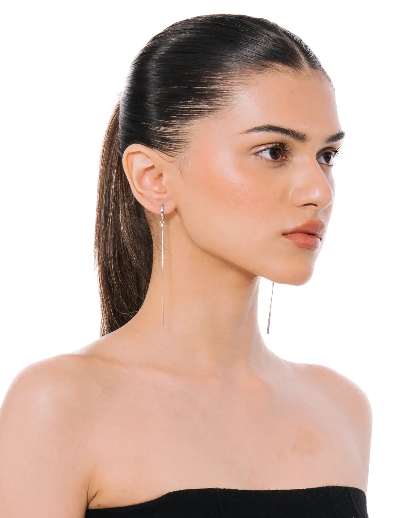 Bodjunk Silver Glare Hoop Tassel Earrings Cult Khi PK