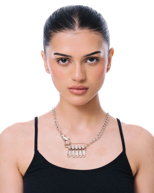 Bodjunk Silver Zippit Necklace Cult Store