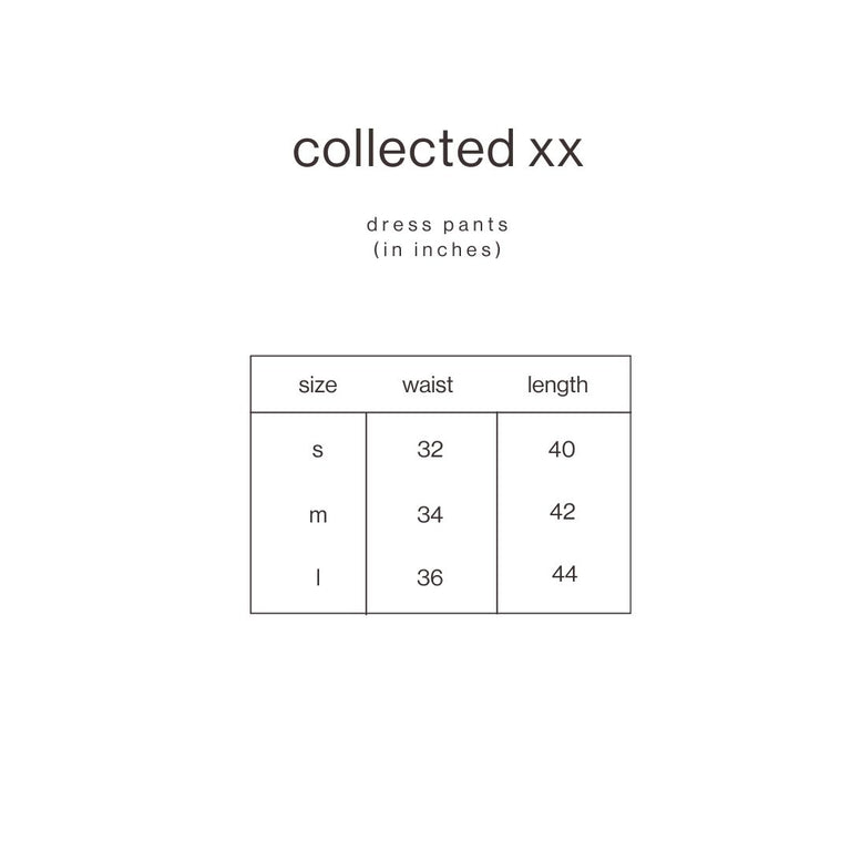 Size Guide for Linen Pants