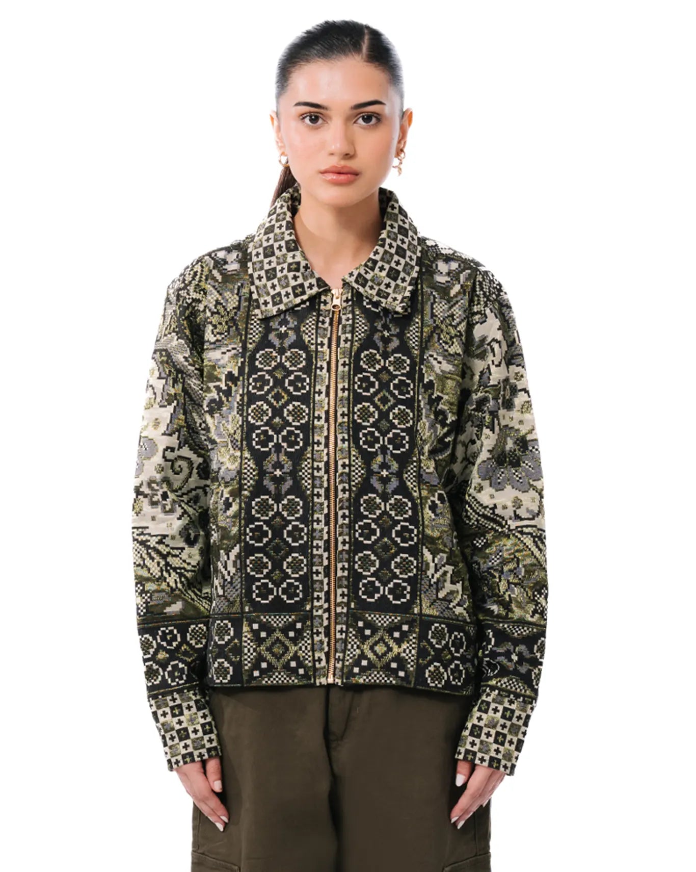 Collected XX Green Block Print Bomber Cult Karachi