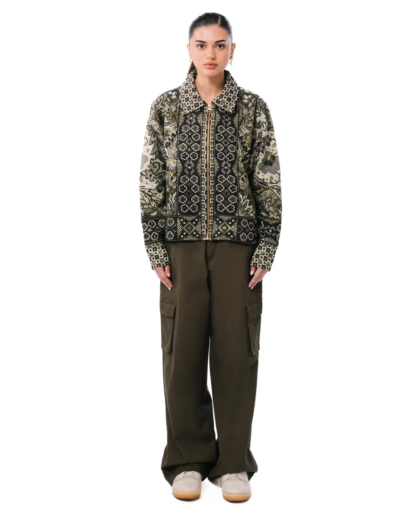 Collected XX Green Block Print Bomber Cult Karachi