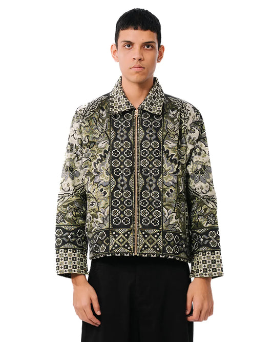 Collected XX Green Block Print Bomber