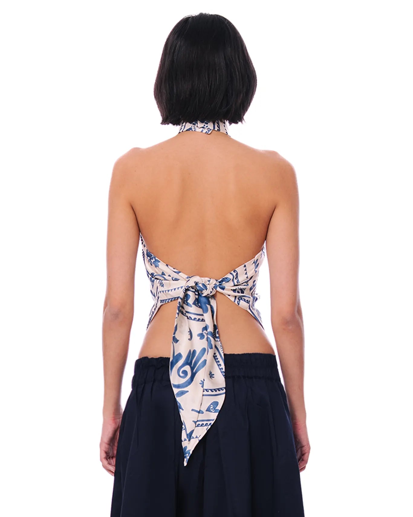 Collected XX White Silk Bandana Top CULT women karachi pakistan