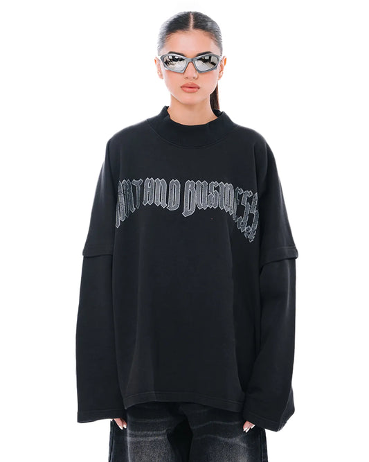 Cyanide Black Oversized Sweatshirt cult store