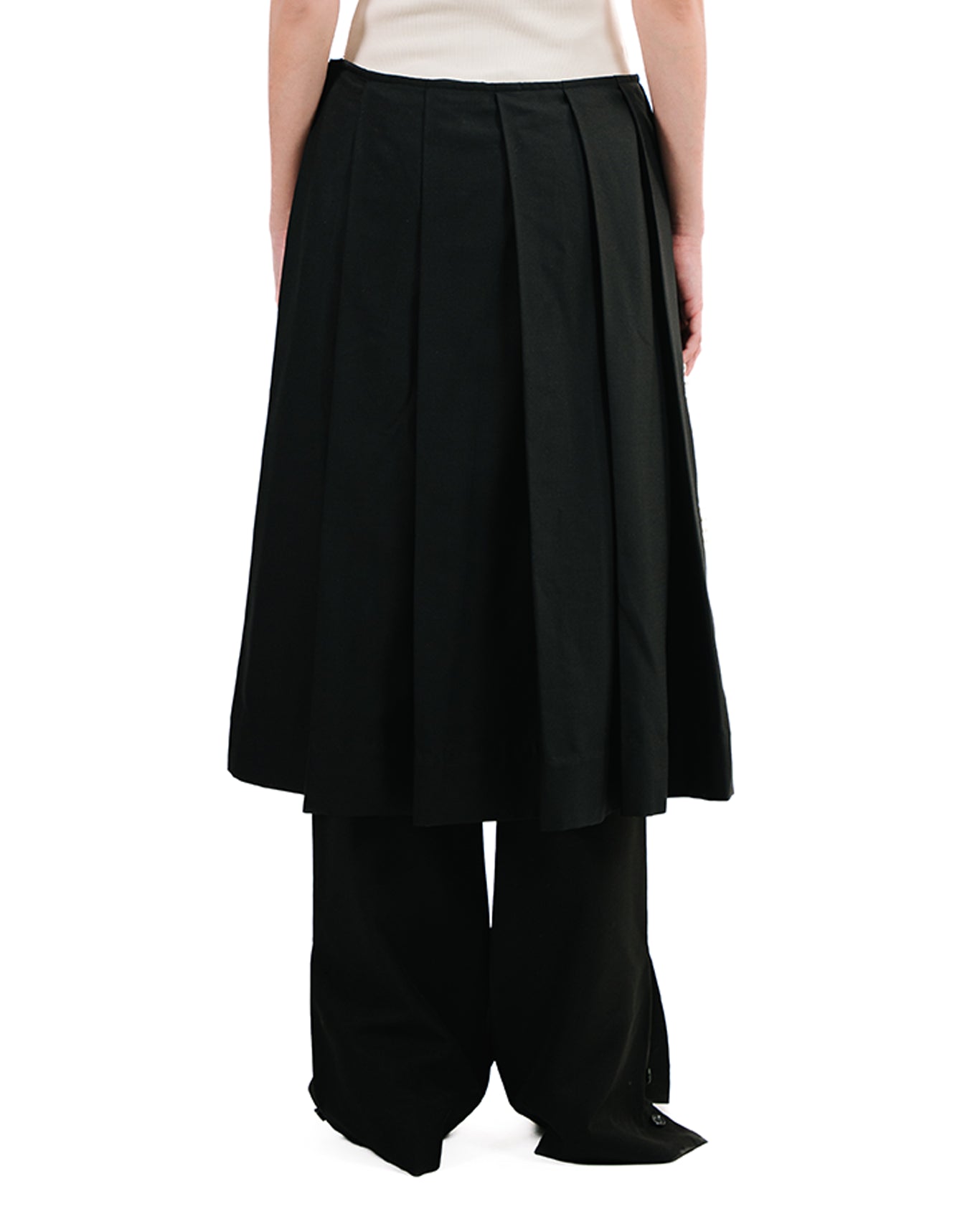 Cyanide Black Pleated Wool Skirt
