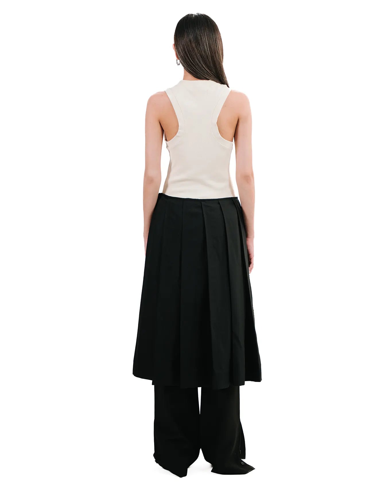 Cyanide Black Pleated Wool Skirt