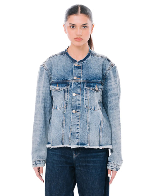 Cyanide Blue Denim Cropped Jacket cult store