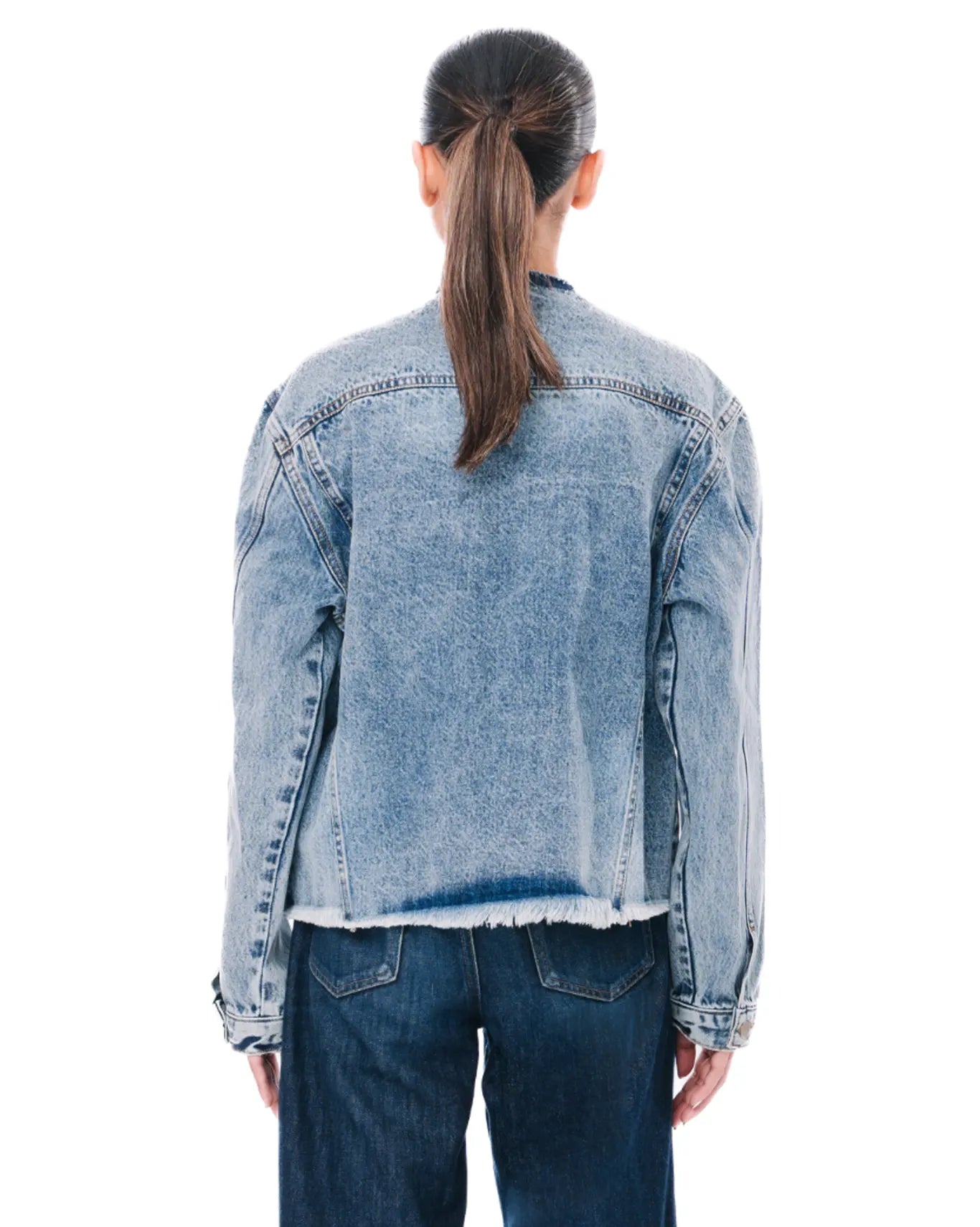 Cyanide Blue Denim Cropped Jacket cult store