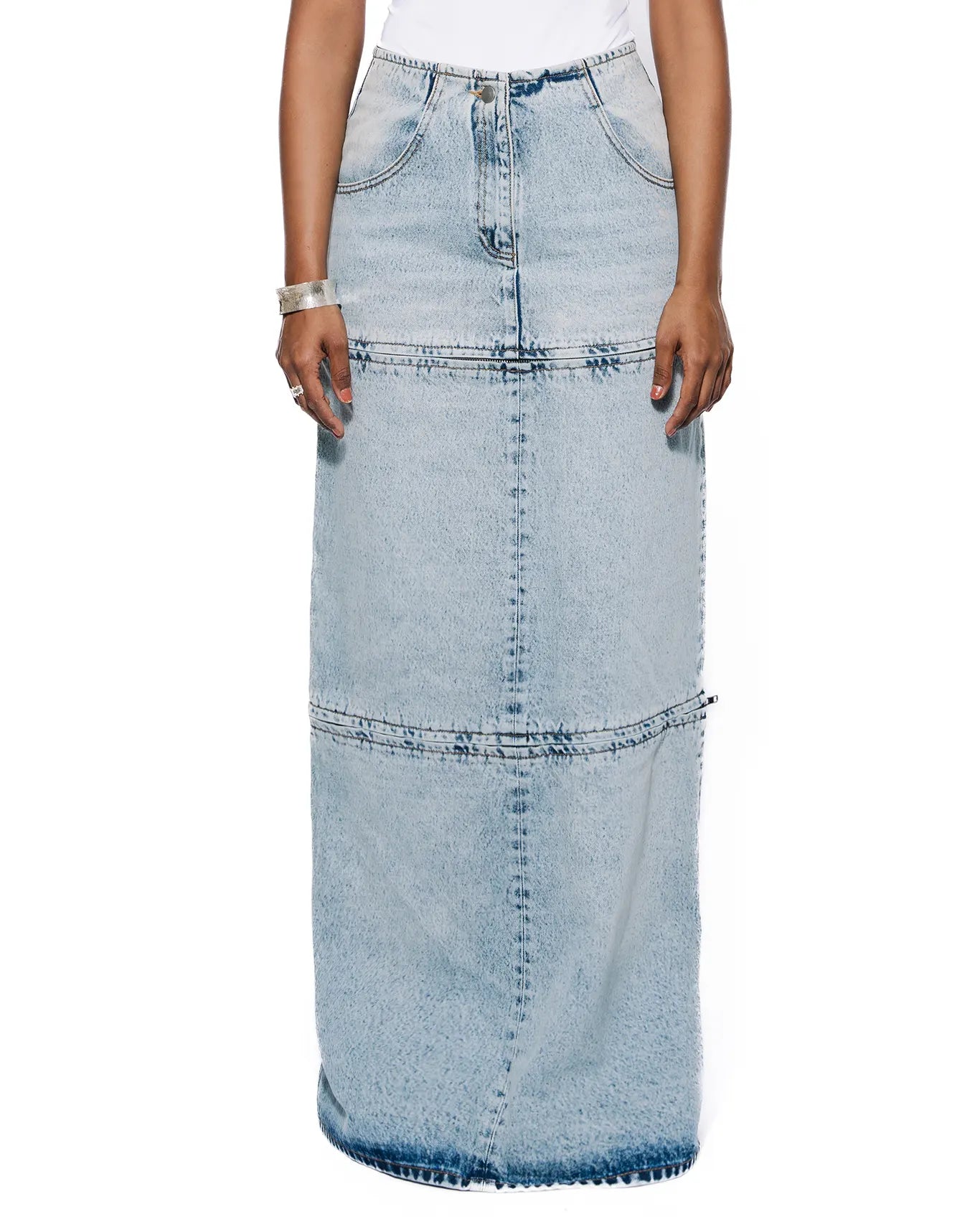 Cyanide Blue Denim Transformer Skirt