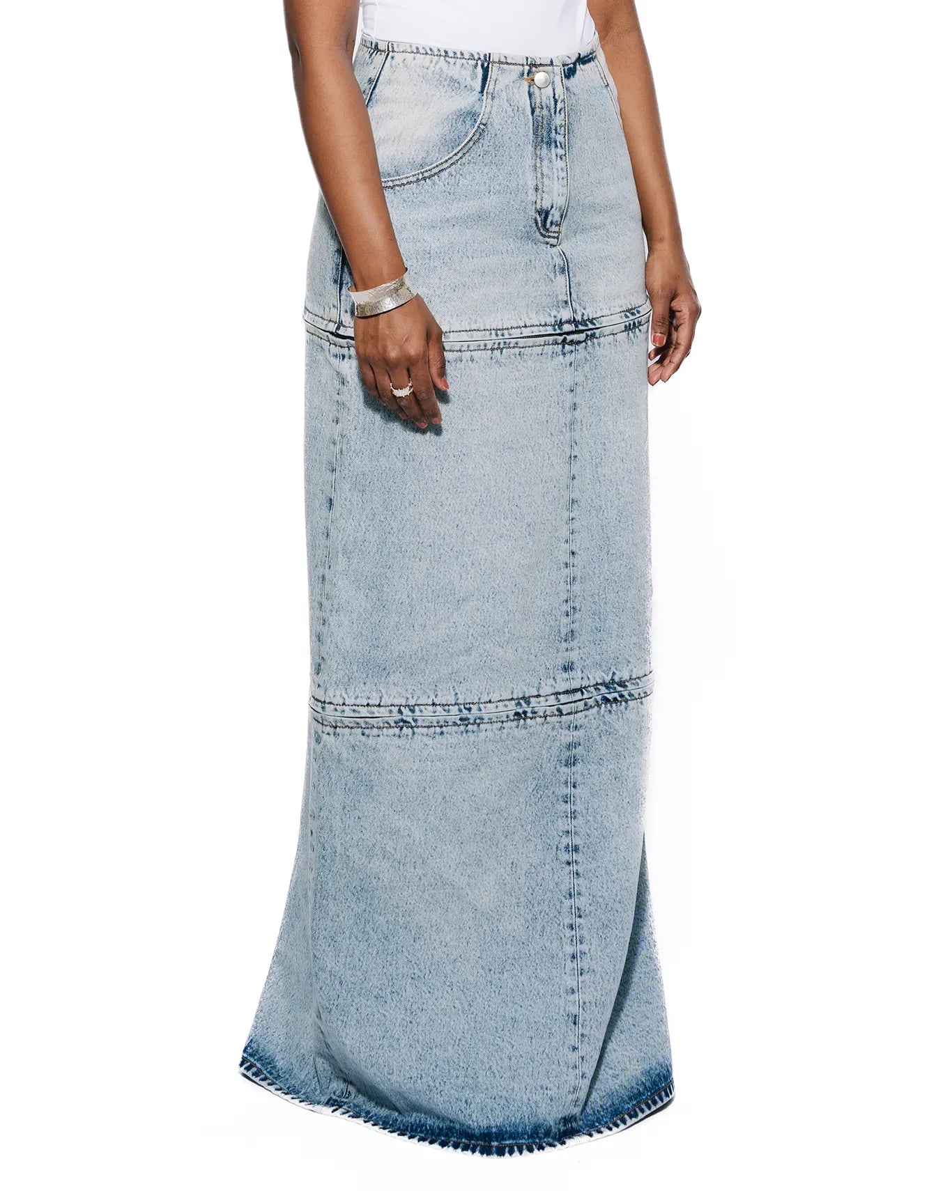 Cyanide Blue Denim Transformer Skirt