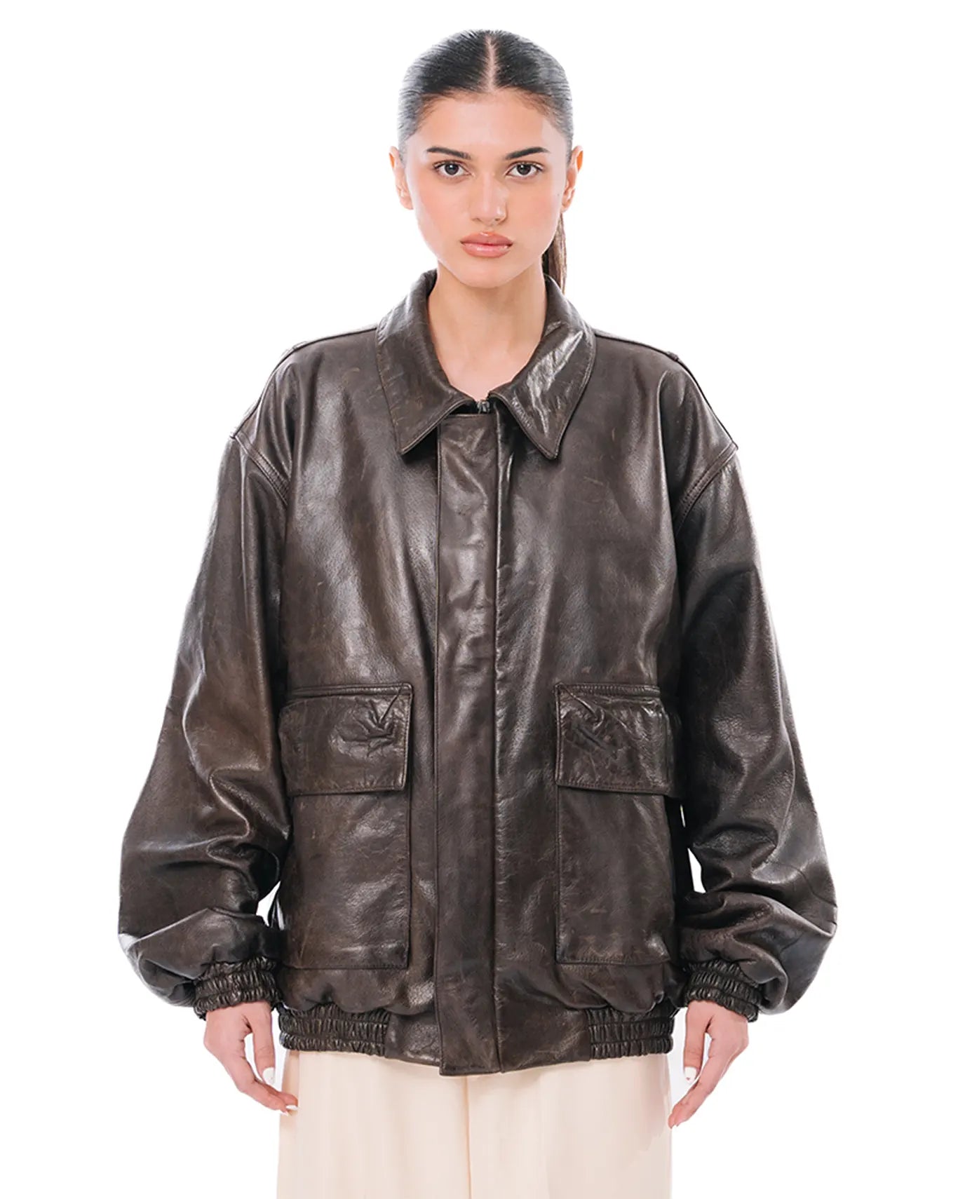 Cyanide Brown Leather Jacket cult store