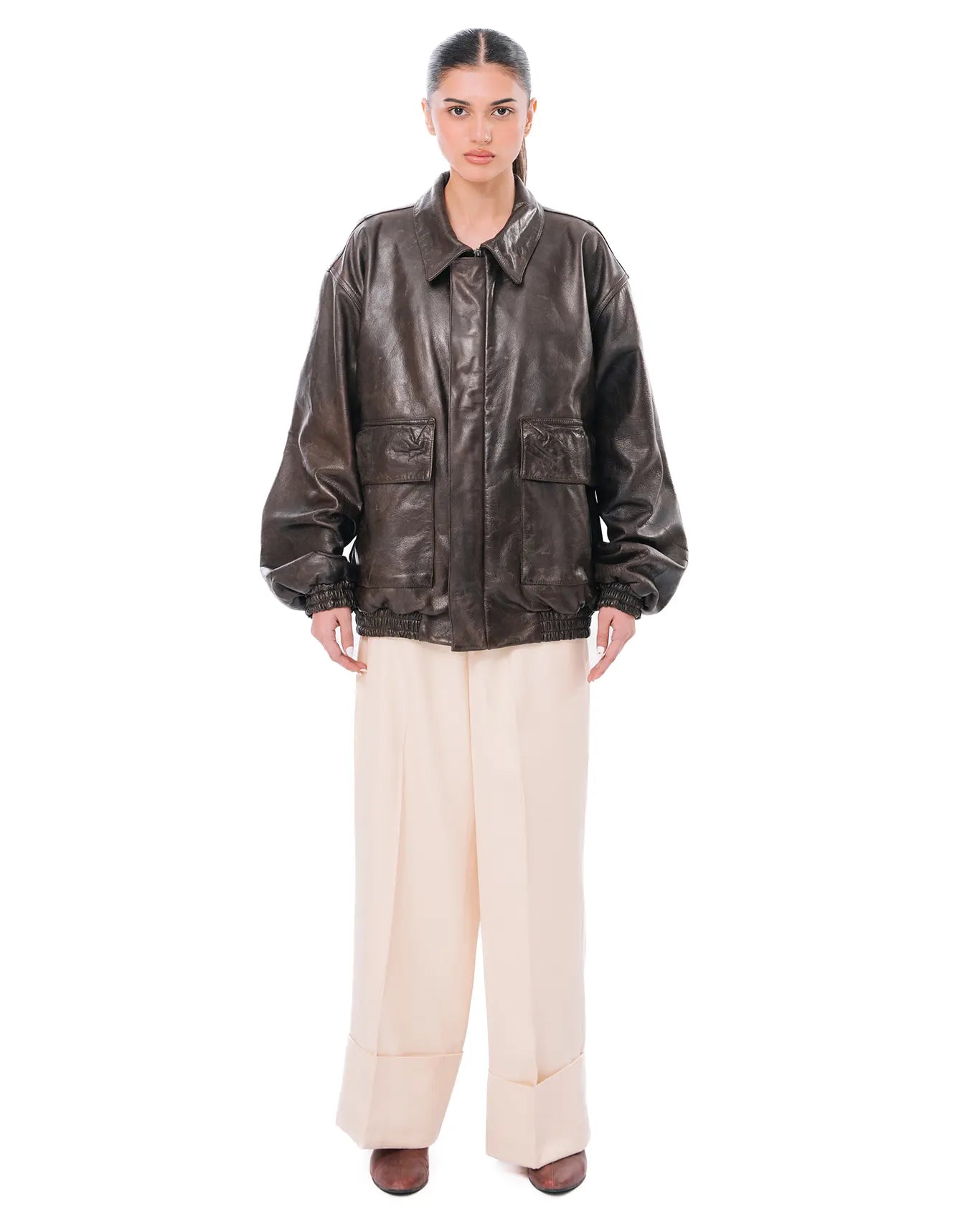 Cyanide Brown Leather Jacket cult store