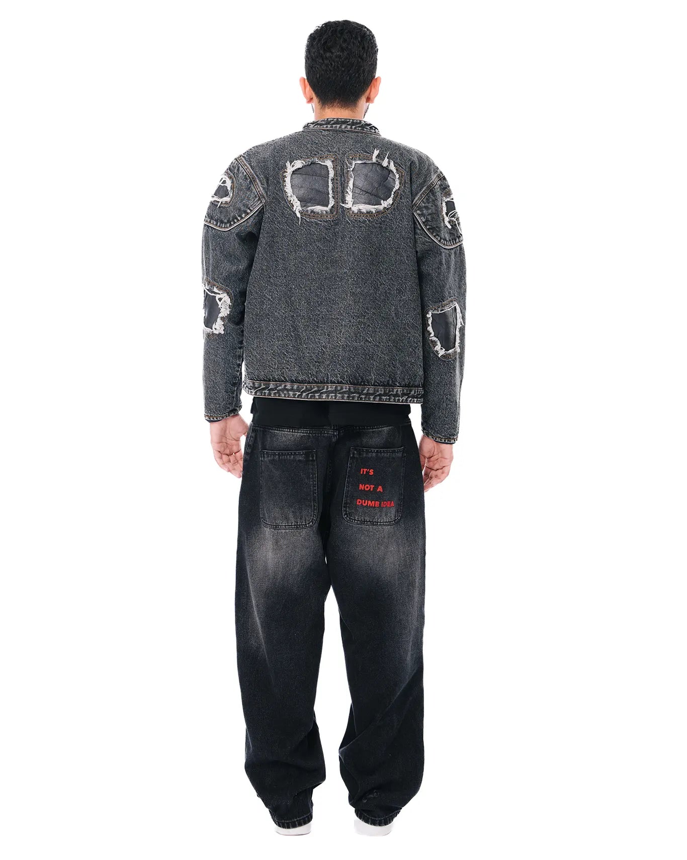 Cyanide Grey Denim Biker Jacket cult store