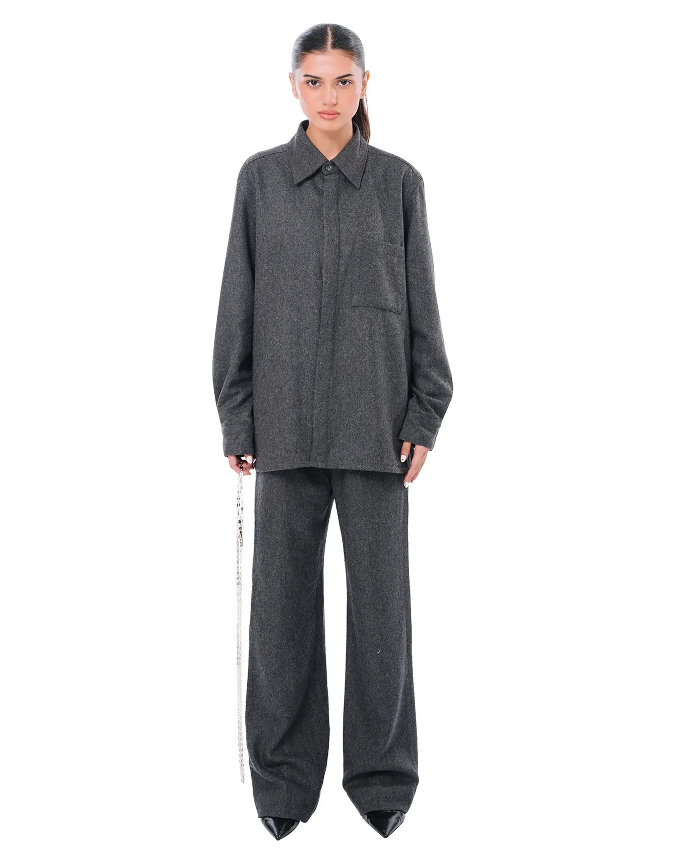 Cyanide Grey Wool Flannel Pants Cult Store
