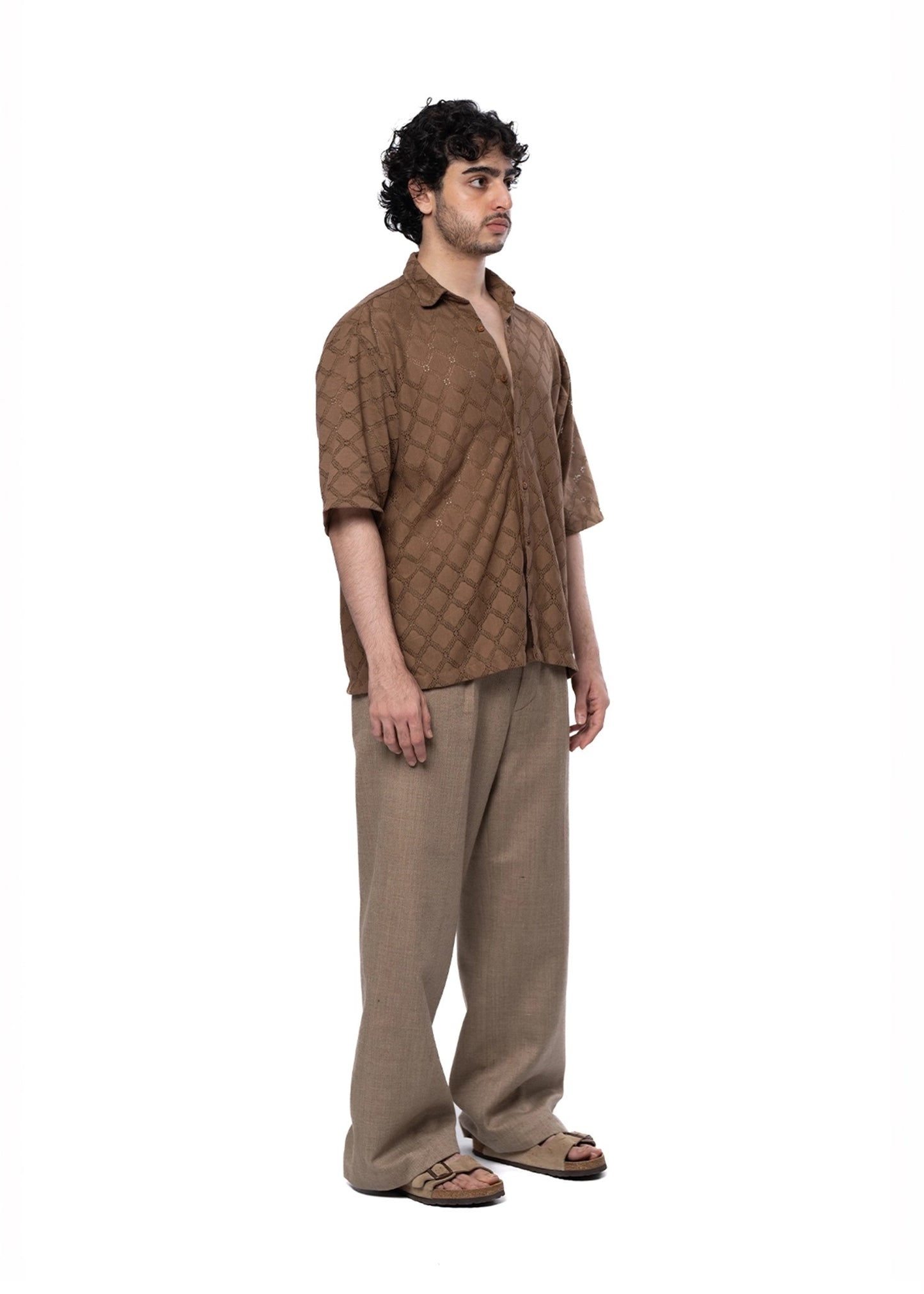 Collected XX Brown Brown Jali Shirt - CULT - haider