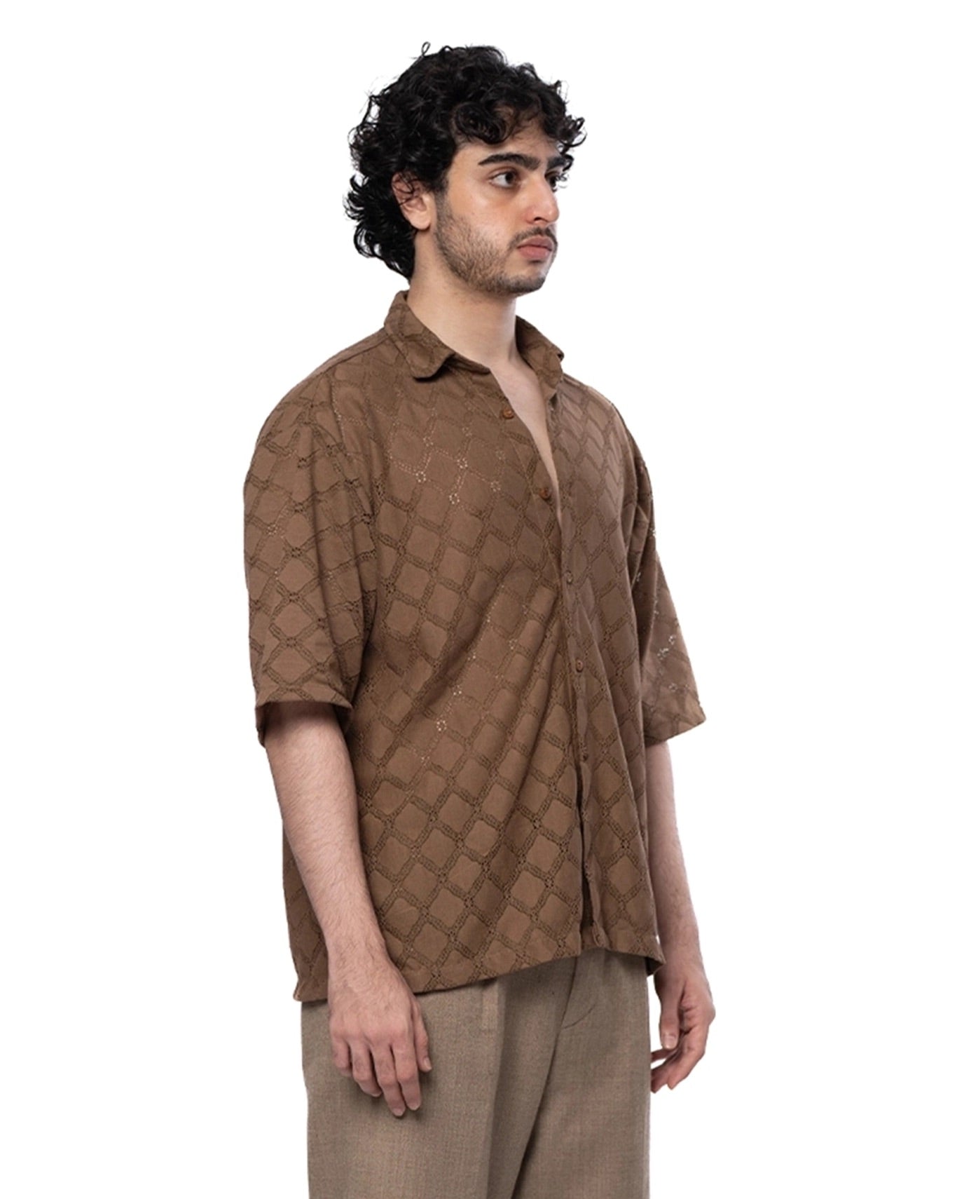 Collected XX Brown Jali Shirt Cult Karachi Pakistan