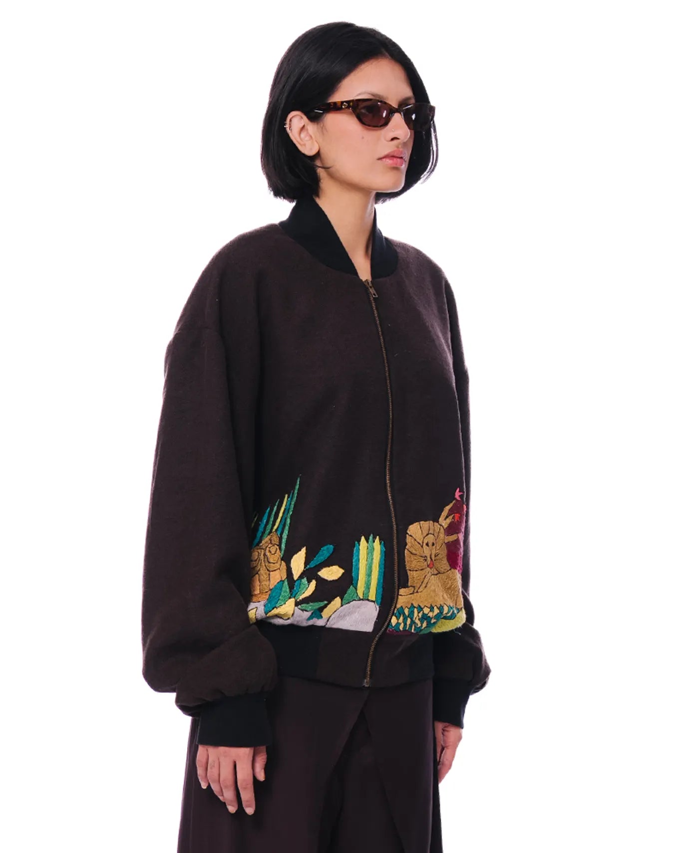 Demo Brown Flame Jacket cult store pakistan women winter lion