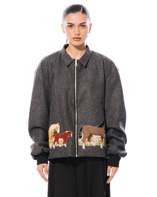 Demo Grey Dark Horse Jacket cult store karachi