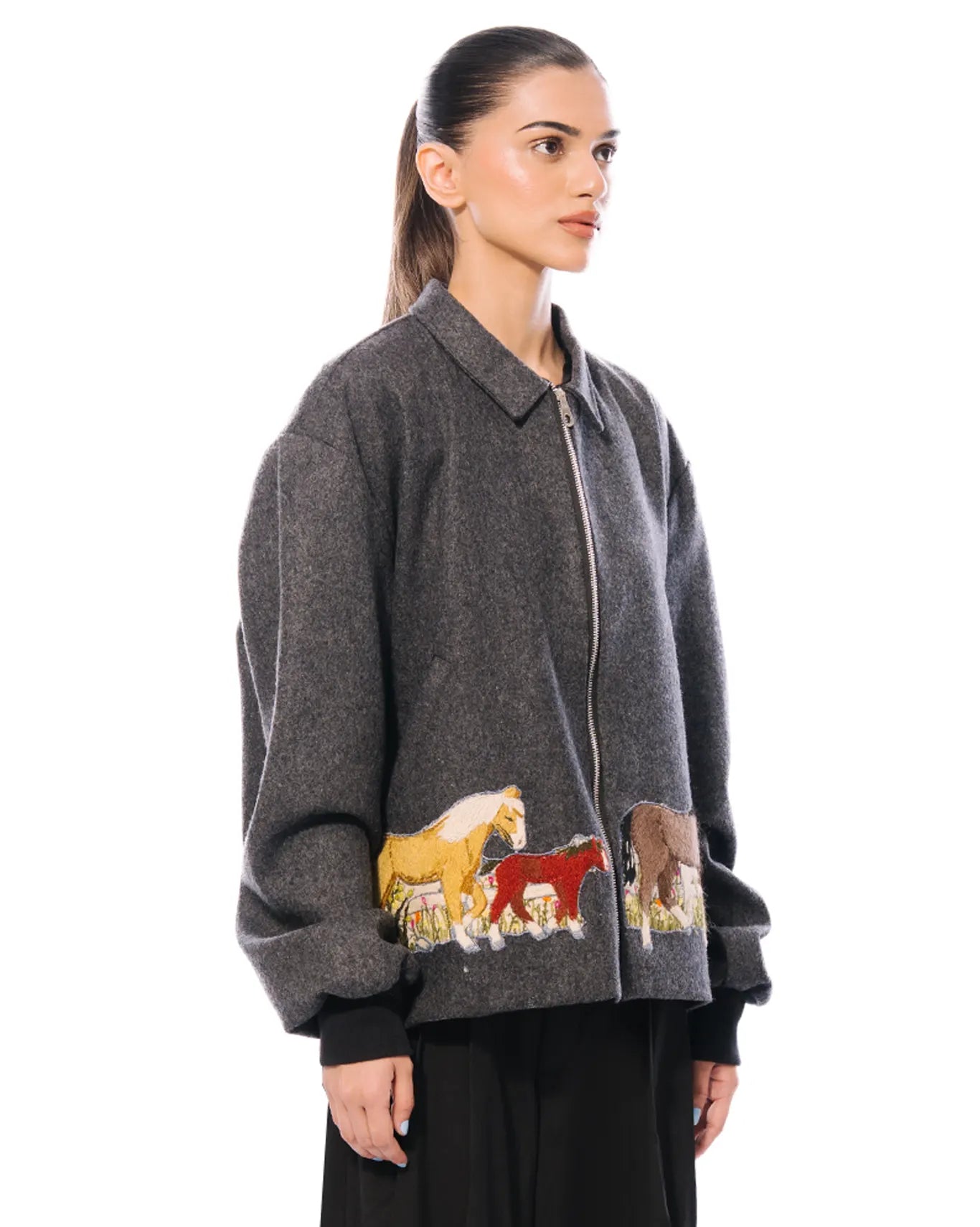 Demo Grey Dark Horse Jacket cult store karachi