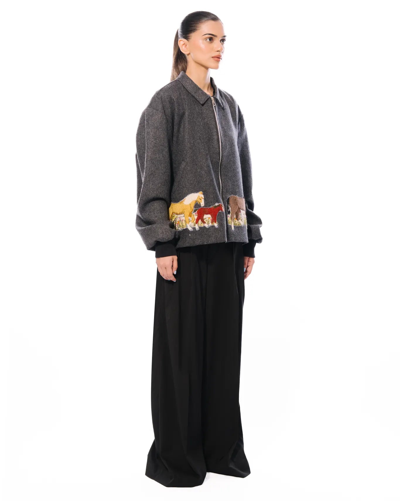 Demo Grey Dark Horse Jacket cult store karachi