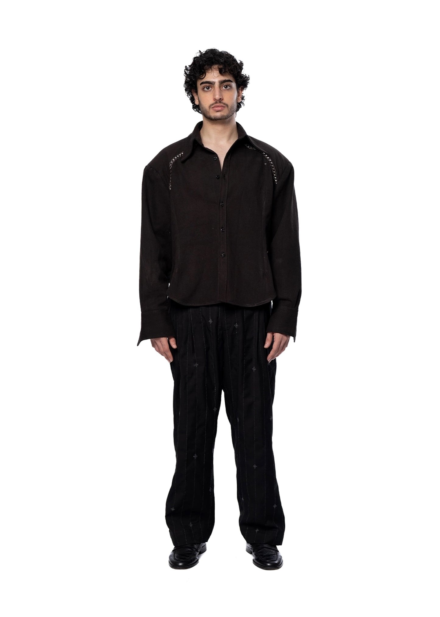 Collected XX Brown Brown Panni Corset Shirt - CULT - haider
