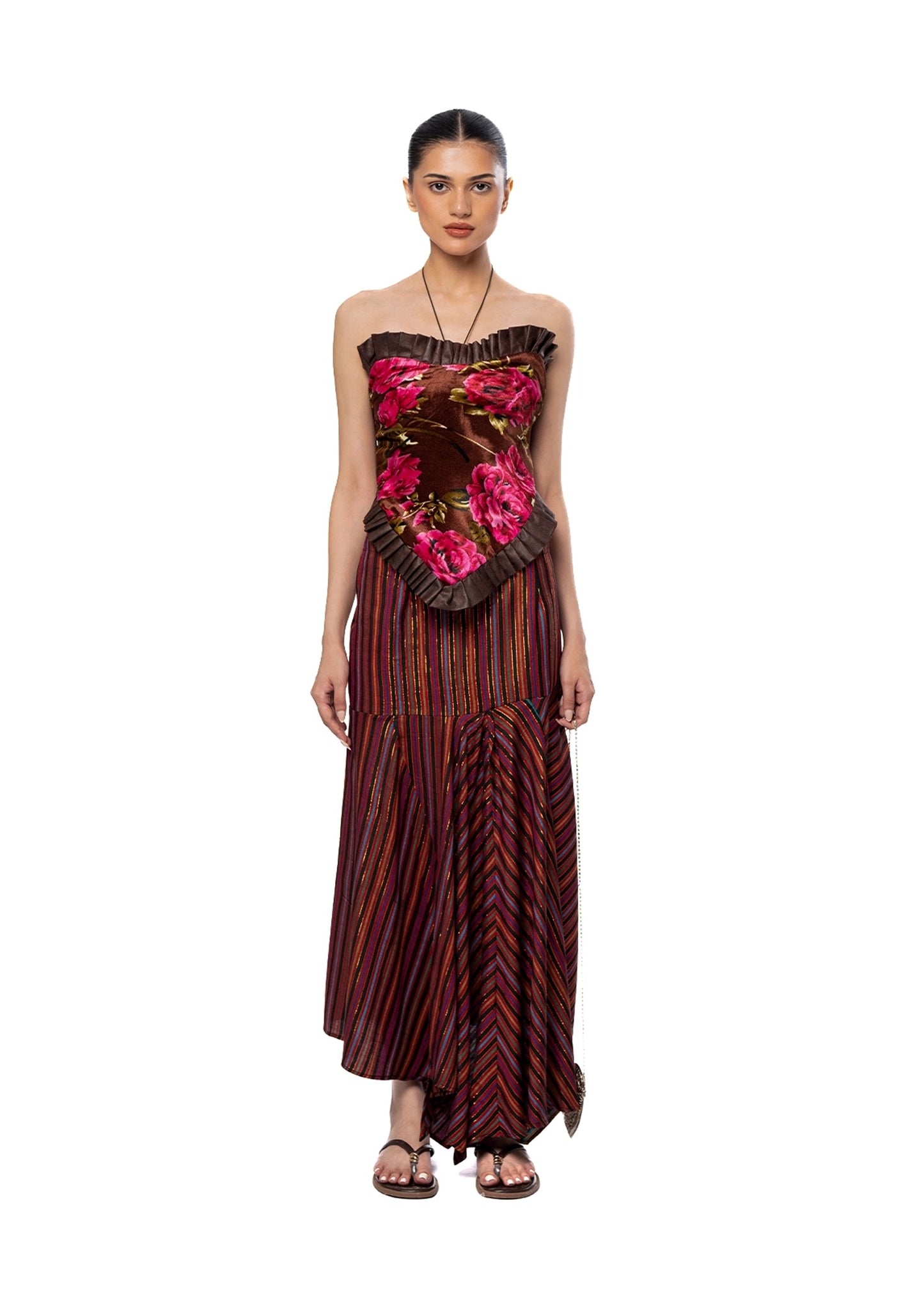 Collected XX Brown Brown Dilbar Top - CULT - haider