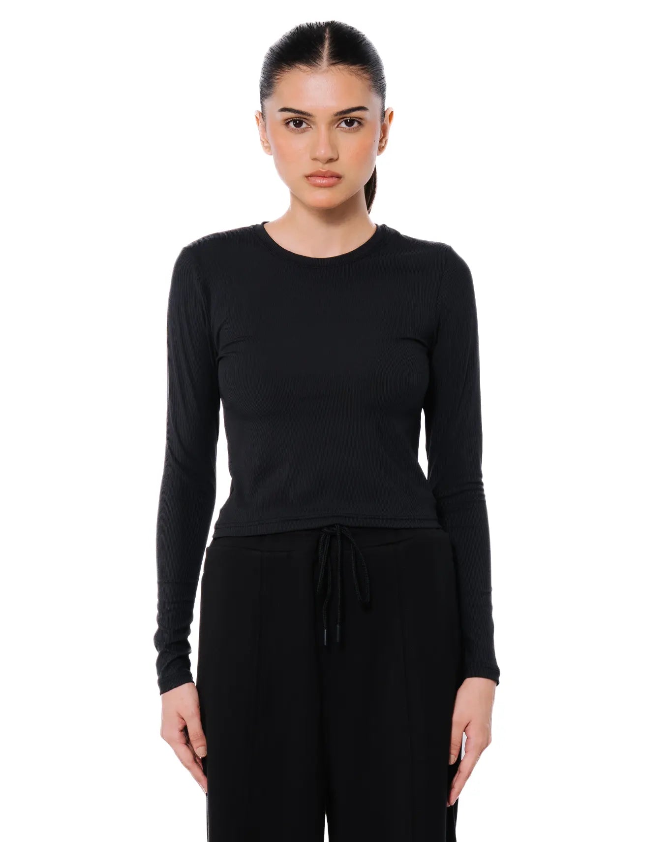 Koyo Black Black Full Sleeves Rib Tee - CULT - haider