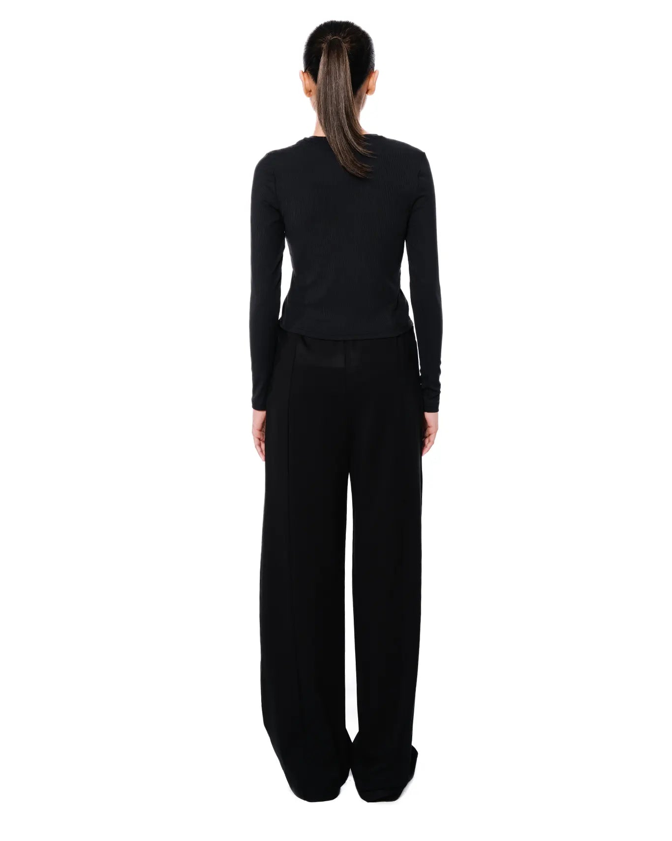 Koyo Black Black Full Sleeves Rib Tee - CULT - haider