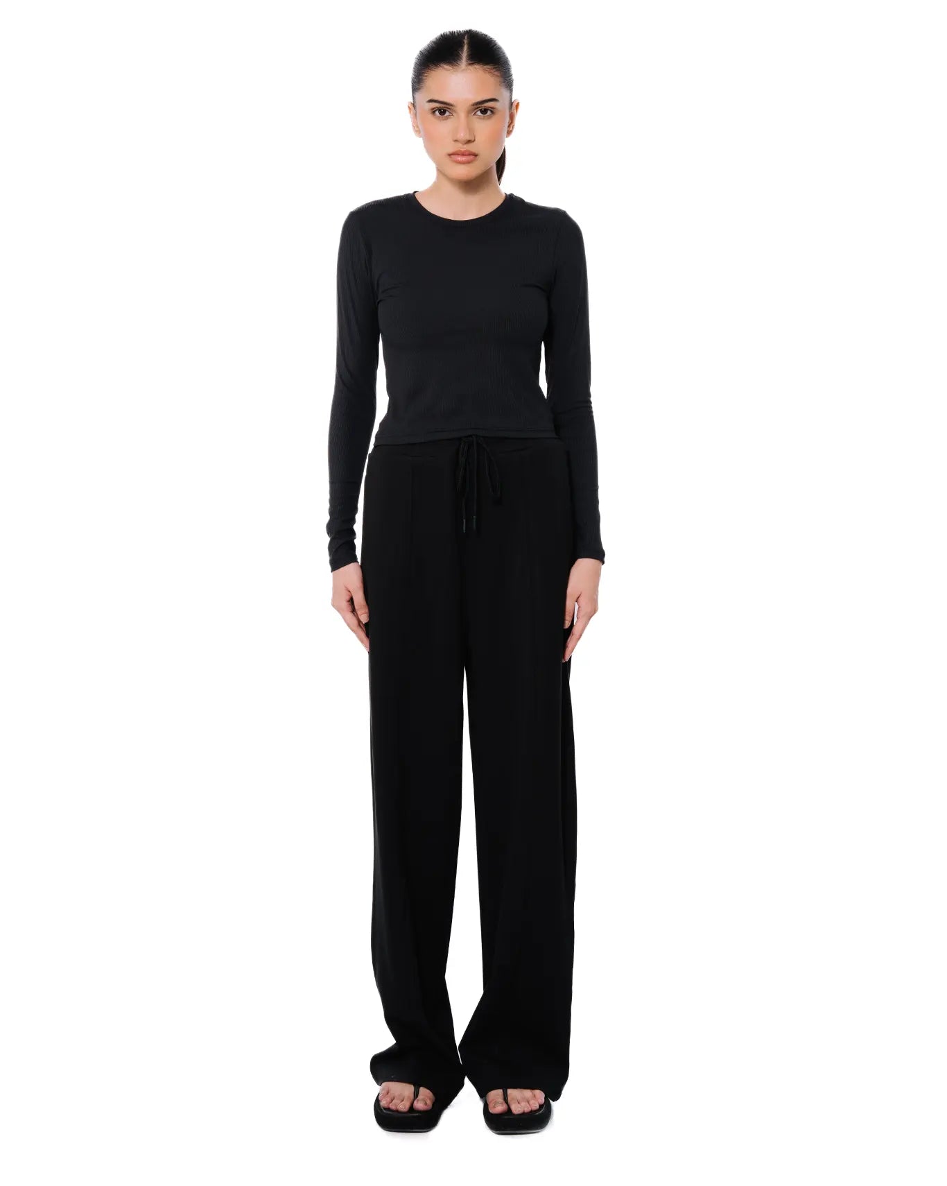 Koyo Black Wide Leg Sweat Pants Cult Store Khi