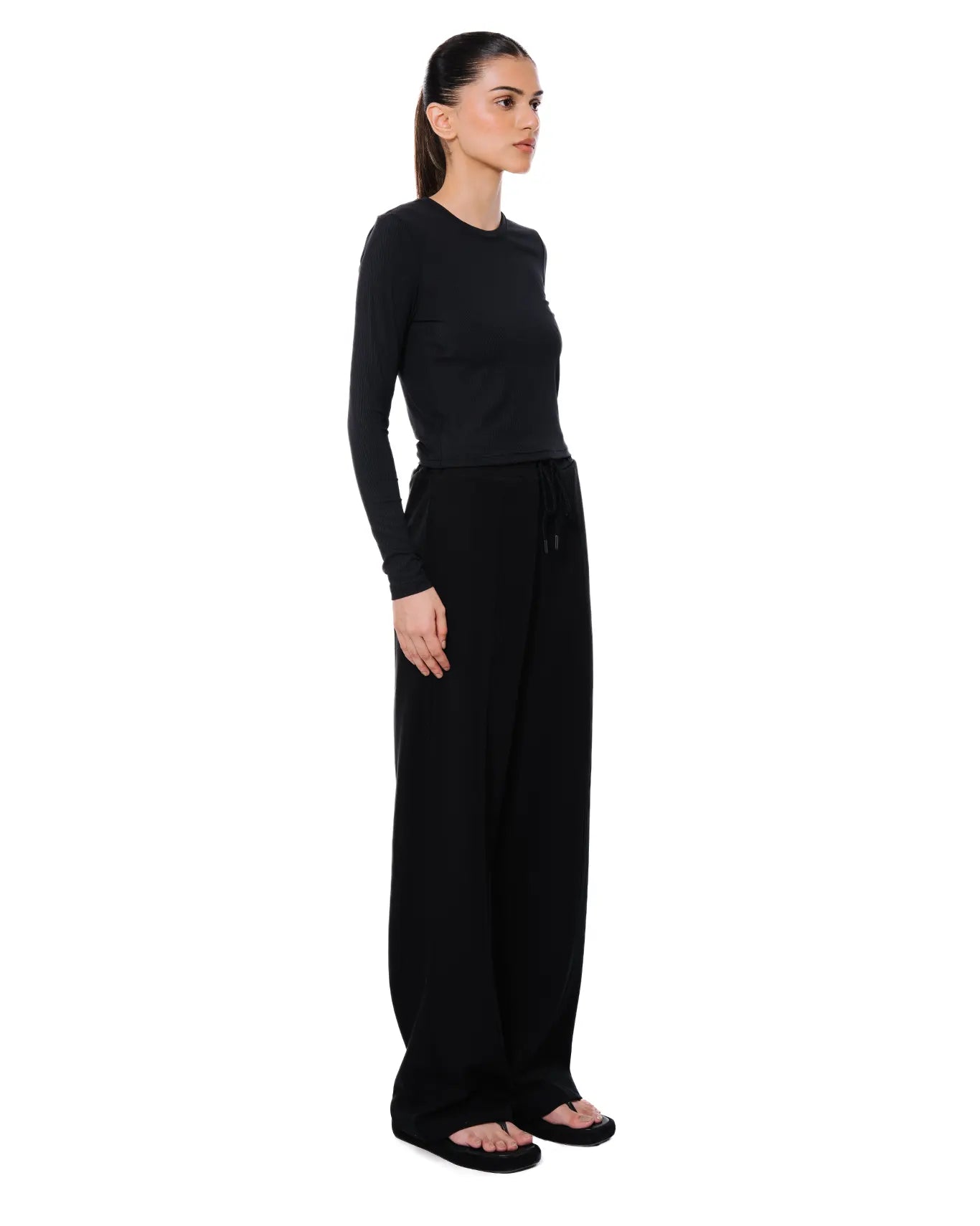 Koyo Black Wide Leg Sweat Pants Cult Store Khi