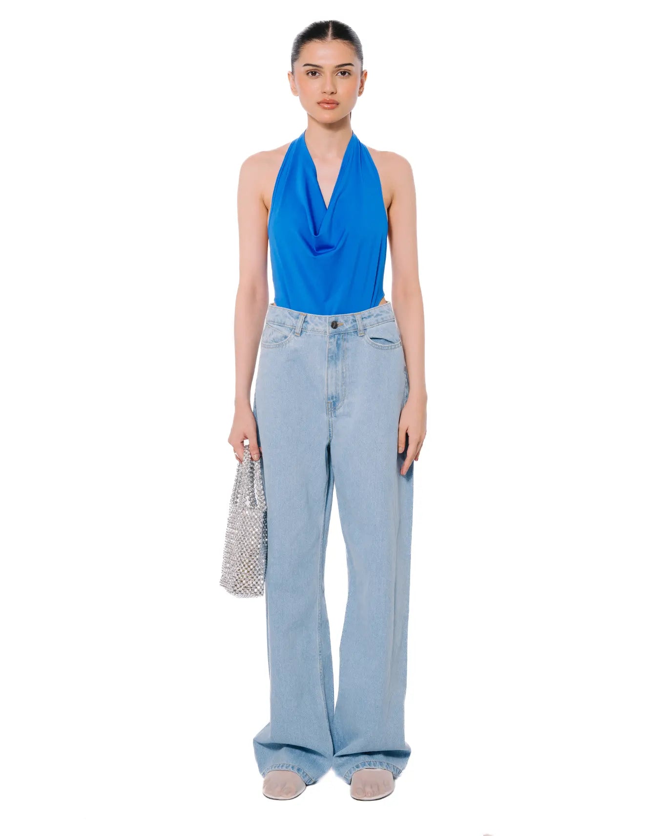 Koyo Cobalt Blue Cowl Neck Bodysuit Cult Store Khi