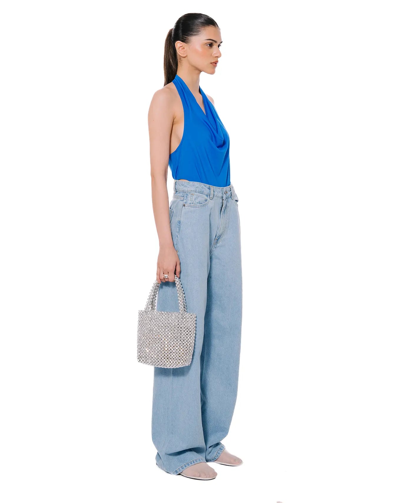 Koyo Cobalt Blue Cowl Neck Bodysuit Cult Store Khi