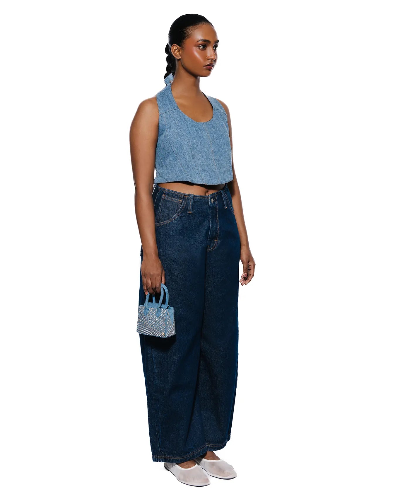 Koyo Denim Denim Halter Neck Corset - CULT - haider