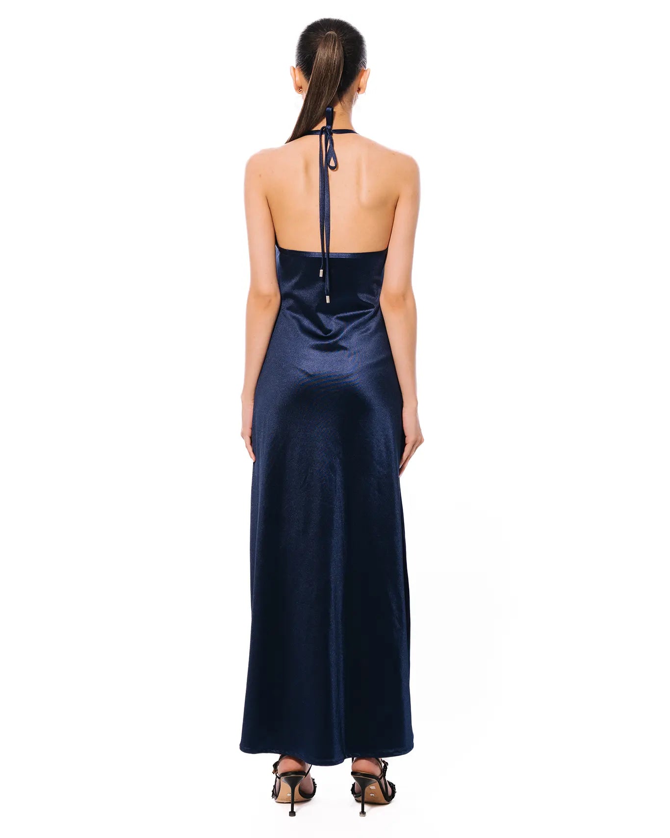 Koyo Navy Blue Halter Neck Dress Cult Store Karachi Pakistan womenswear