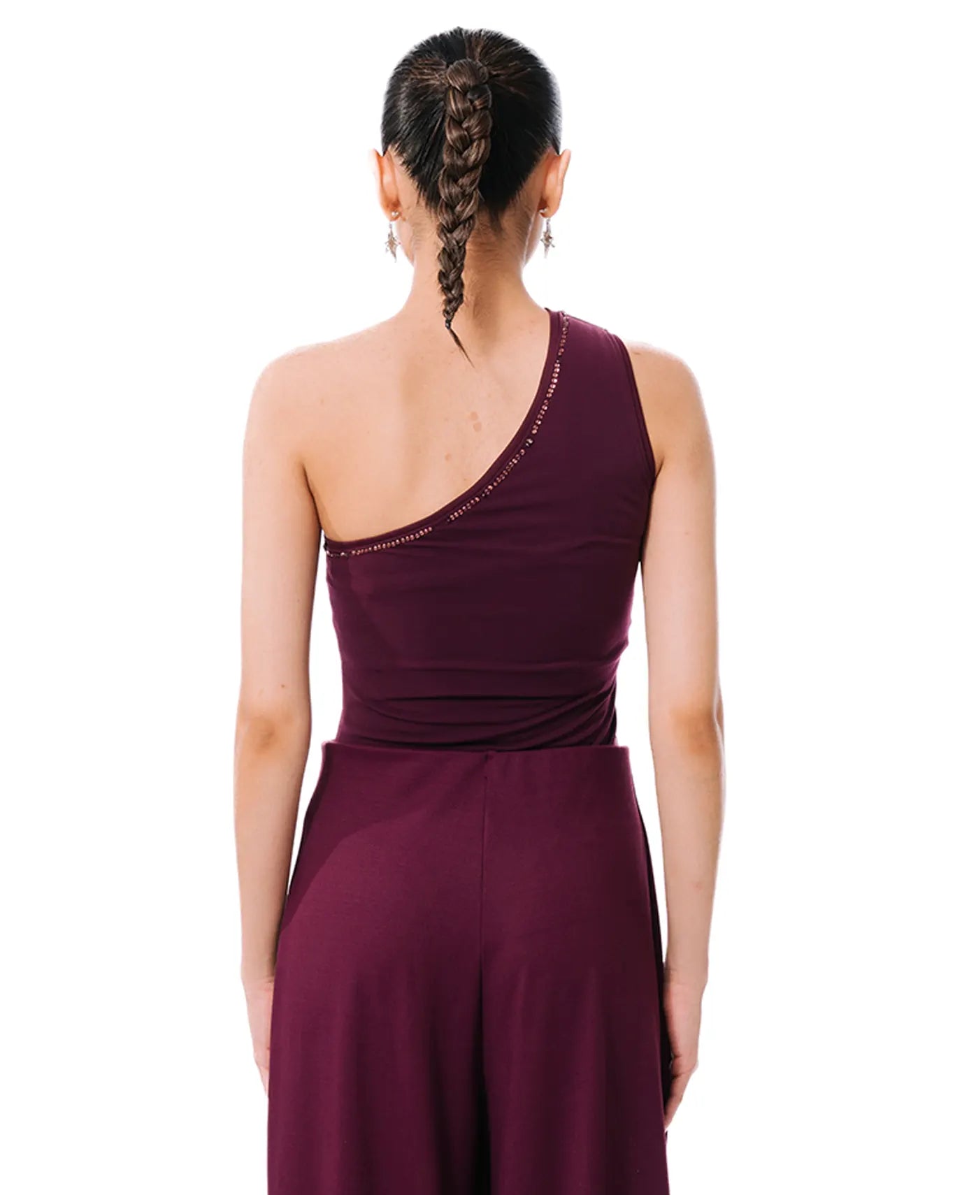 Koyo Plum One Shoulder Bling Bodysuit Cult 