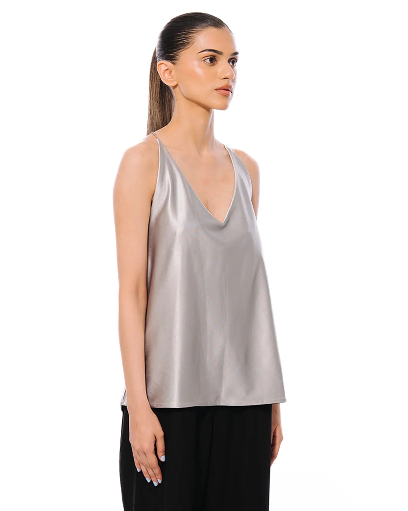 Koyo Silver V Neck Top Cult Store Karachi Pakistan