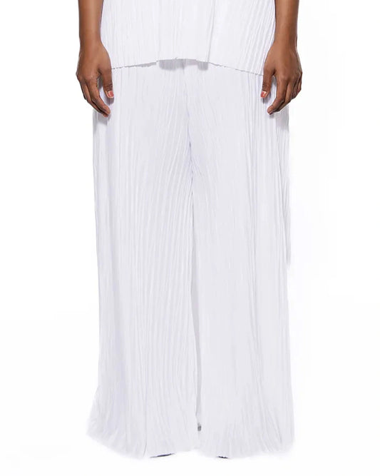 Koyo White Ripple Pleat Pant Cult Store karachi womenswear pakistan