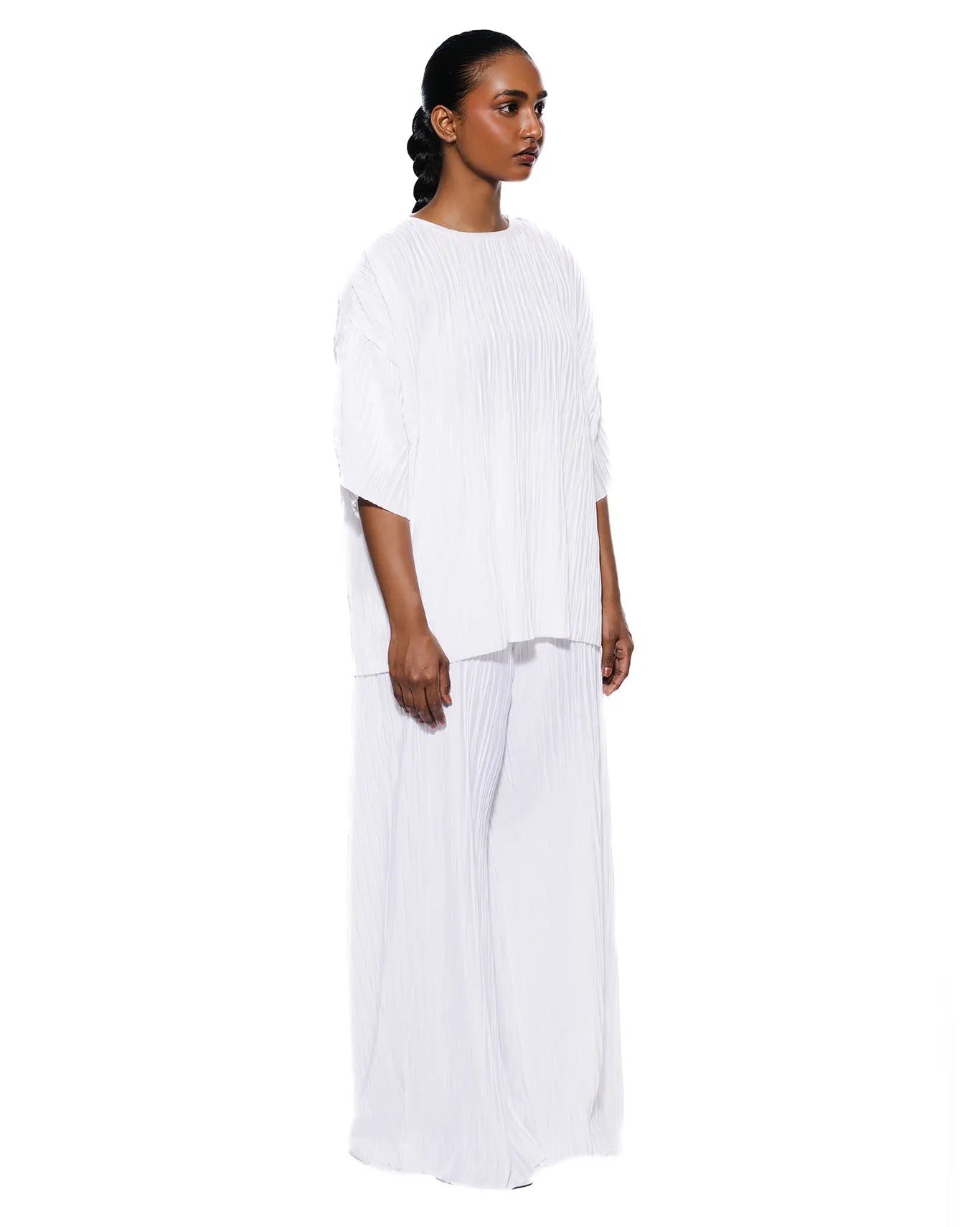 Koyo White Ripple Pleat Pant Cult Store karachi womenswear pakistan