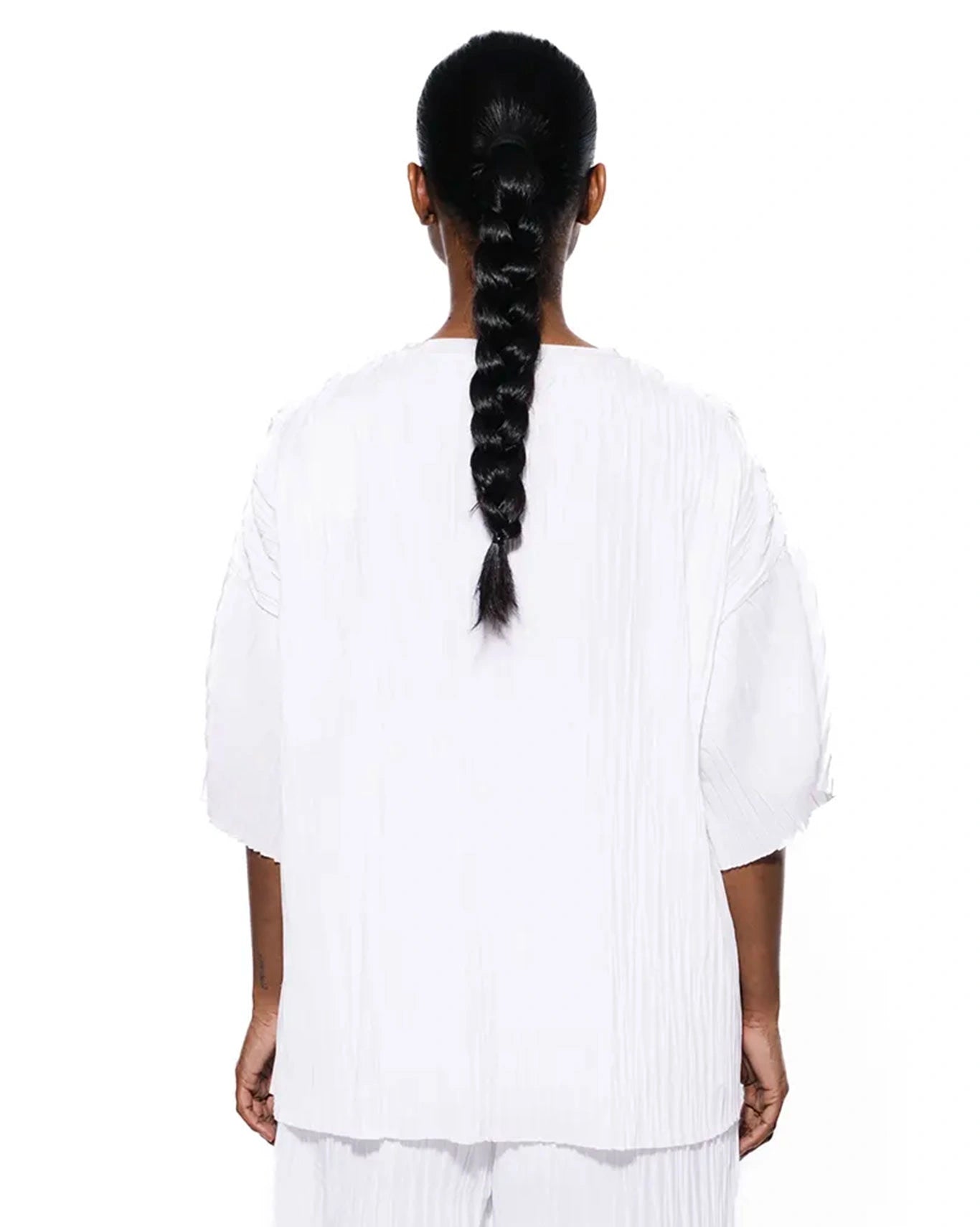 Koyo White Ripple Pleat Tee Cult Karachi