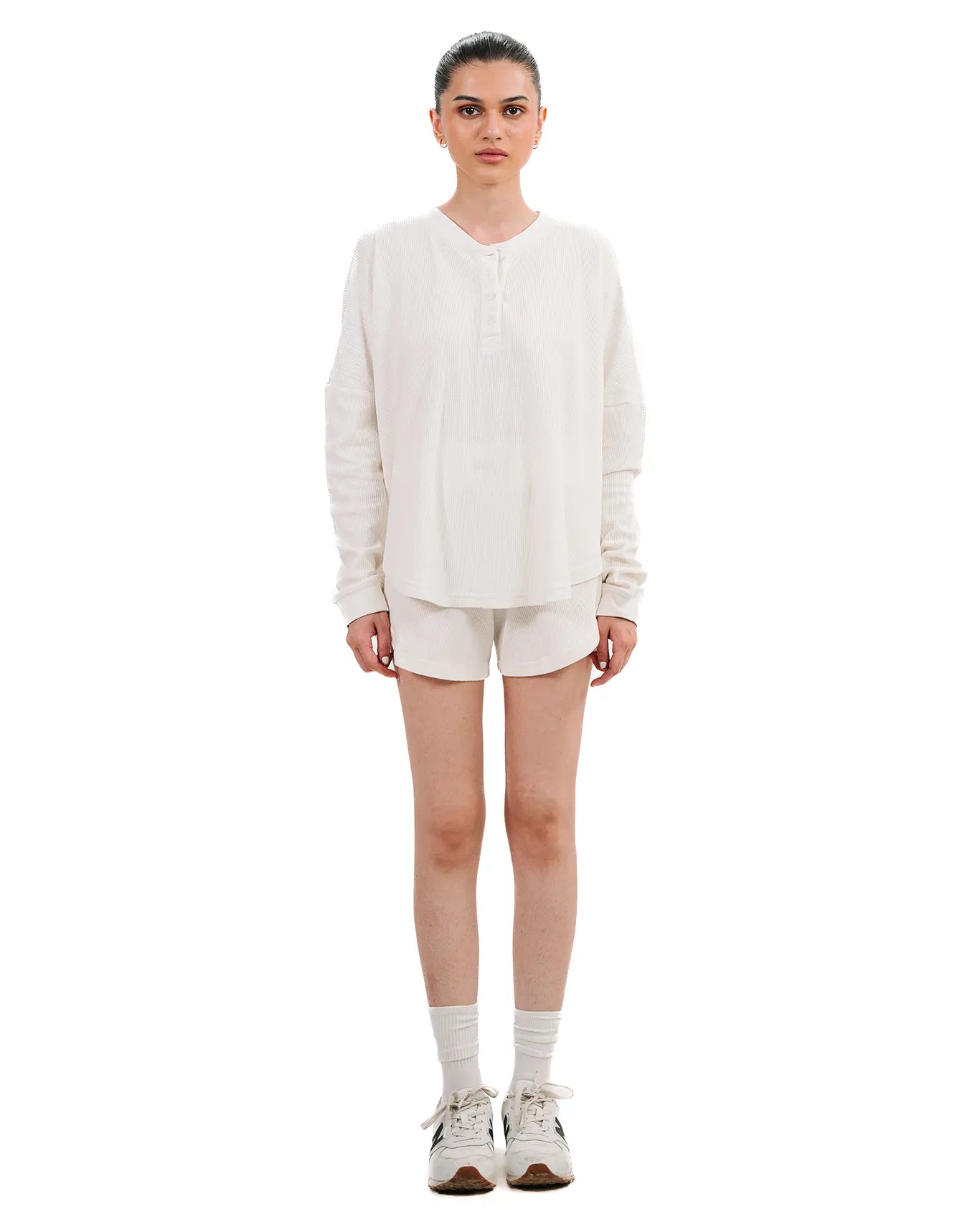 LFA Creme Plush Waffle Henley Top