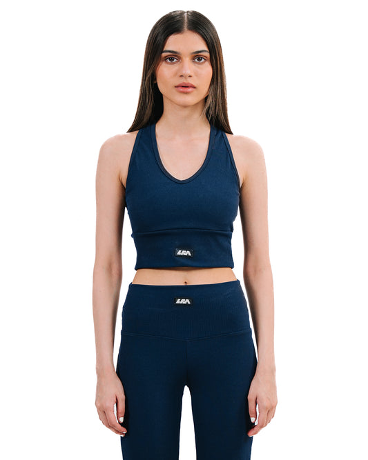 LFA Navy Blue Soft Rib Sports Crop CULT